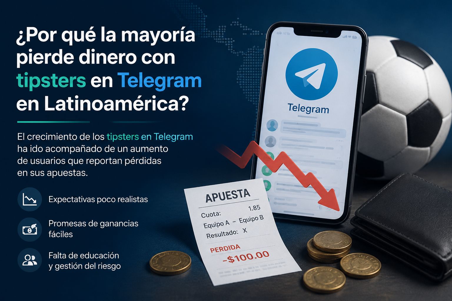 Por qué la mayoría pierde dinero con tipsters en Telegram en Latinoamérica